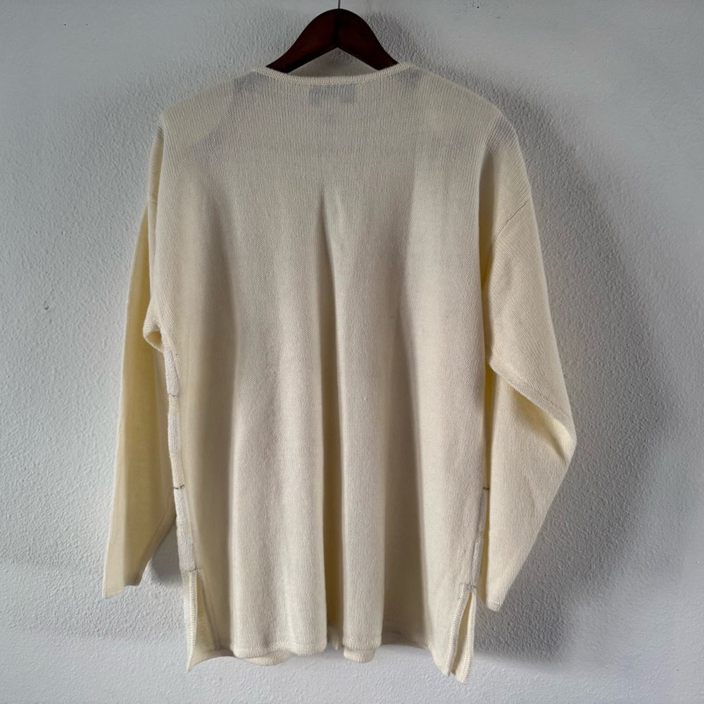 Vintage Beaded Knit Cardigan M Black Embellished Grandmacore Norton McNaughton - Picture 15 of 16